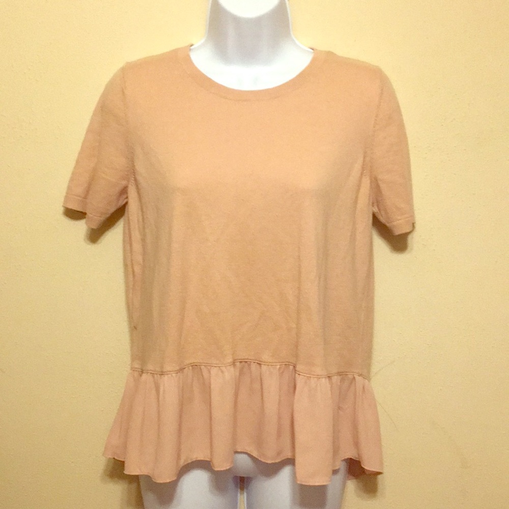 LOFT Ann Taylor Peplum Short Sleeve Top